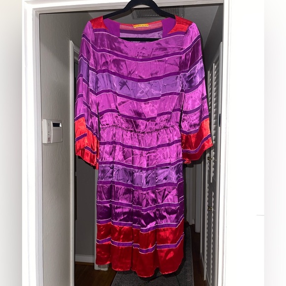 Alice + Olivia Purple and Red Silk Blend Dress EUC - Picture 1 of 5